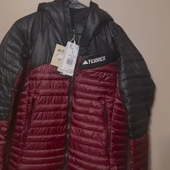 ADIDAS TERREX - Wmn's Terrex Techrock Down Hooded Jacket  sz-L Nwt - Picture 6 of 7